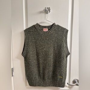 Vintage Diesel Men’s Green Wool Sweater Vest